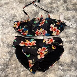 Bananamoon Black Floral Bikini
